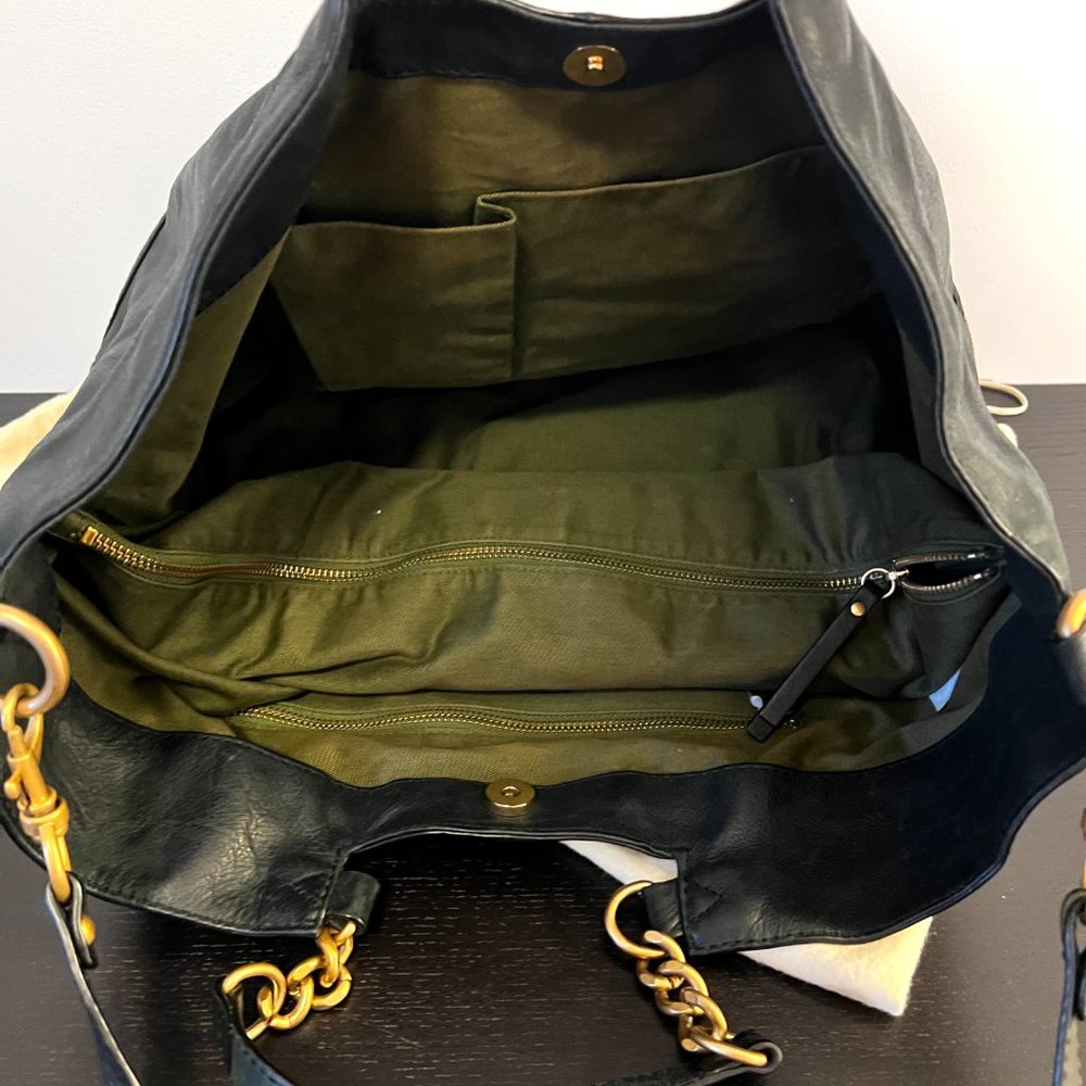J Crew Black Leather Exhibitor Mega Tote - RN29448 - Picture 4 of 5